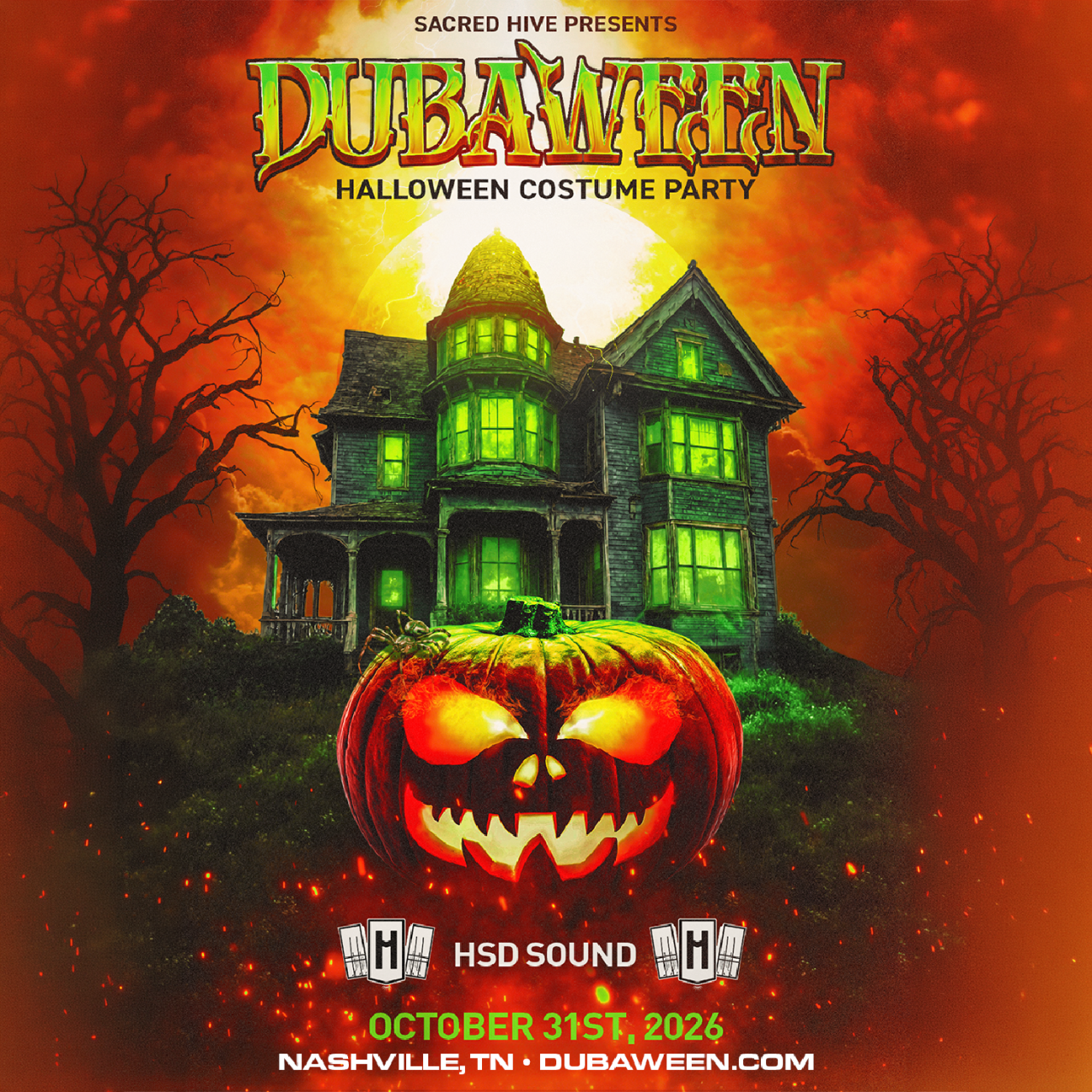 Flyer for DUBAWEEN 2026 - HALLOWEEN COSTUME PARTY