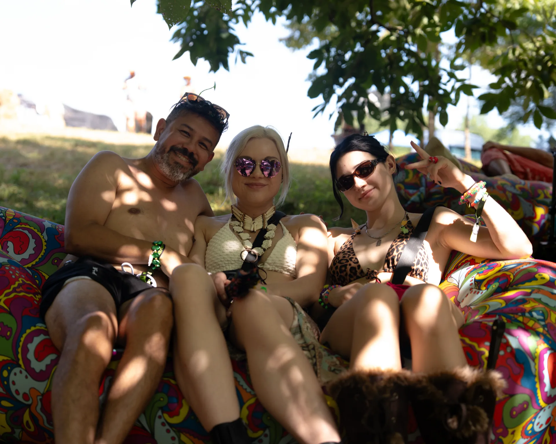 Friends in the shade at Sound Haven